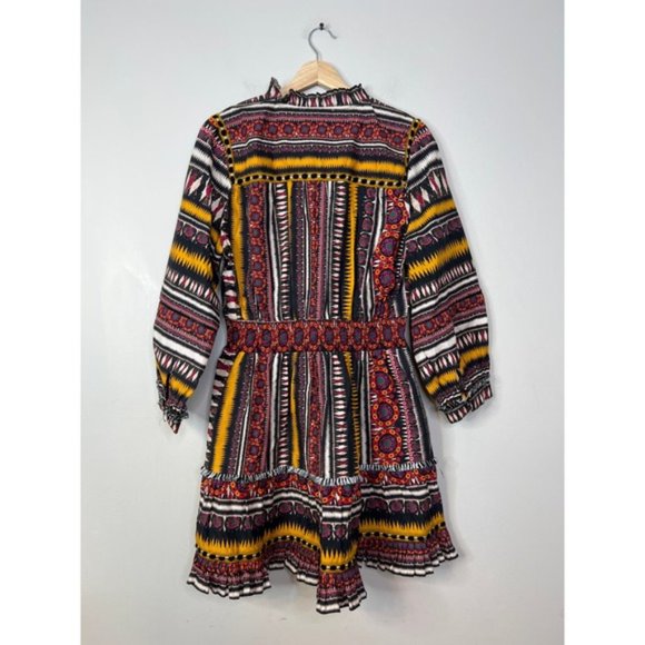 NWT Figue Claire V-Neck Ruffled Fit & Flare Ikabb Band Black Mini Dress - Picture 7 of 8